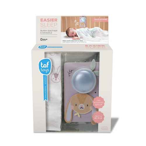 Baby Soothing Sound Machine with Cry Activated Sensor Bunny Soother and Swaddle Set