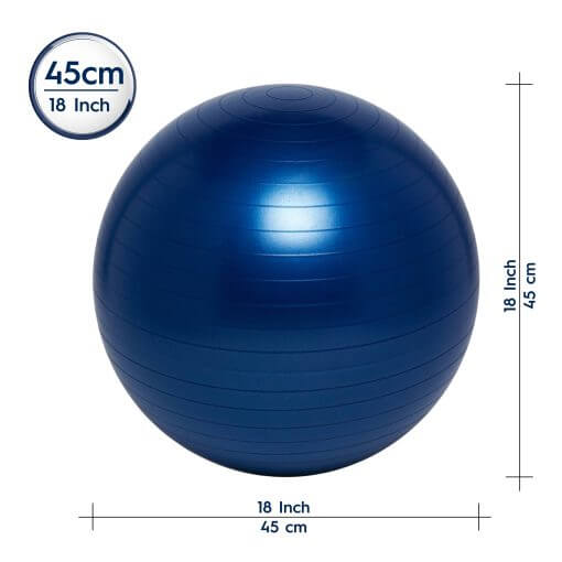 45cm Balance Ball No-Roll Weighted Seat-Blue