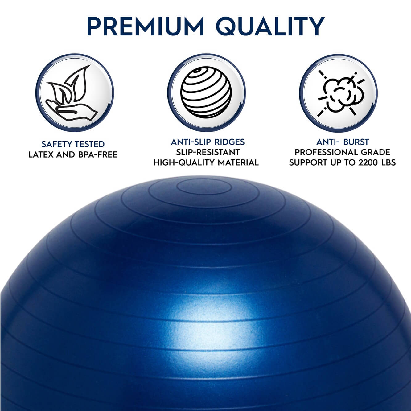 45cm Balance Ball No-Roll Weighted Seat-Blue