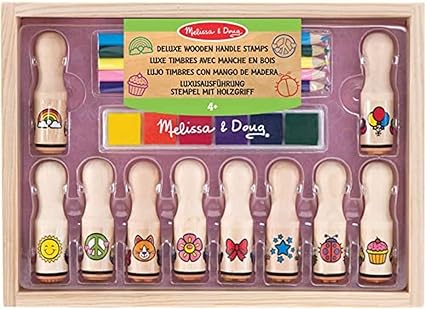 Wooden Stamp Set - Deluxe Happy Handles Melissa & Doug