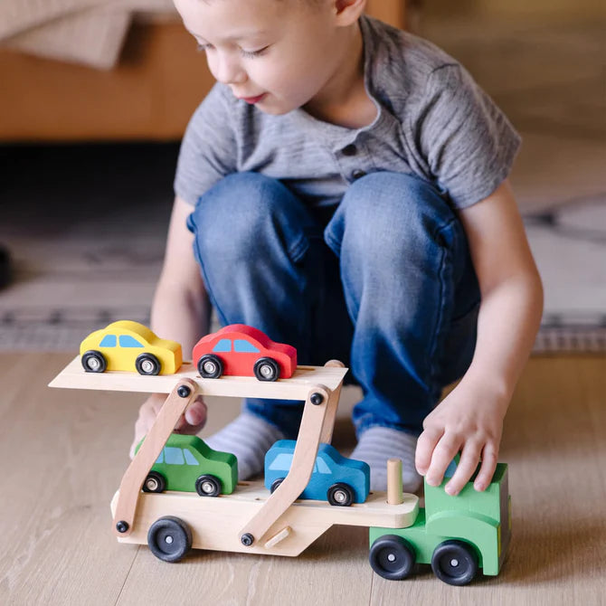 Car Transporter Wooden Toy Truck and Cars Set Melissa & Doug