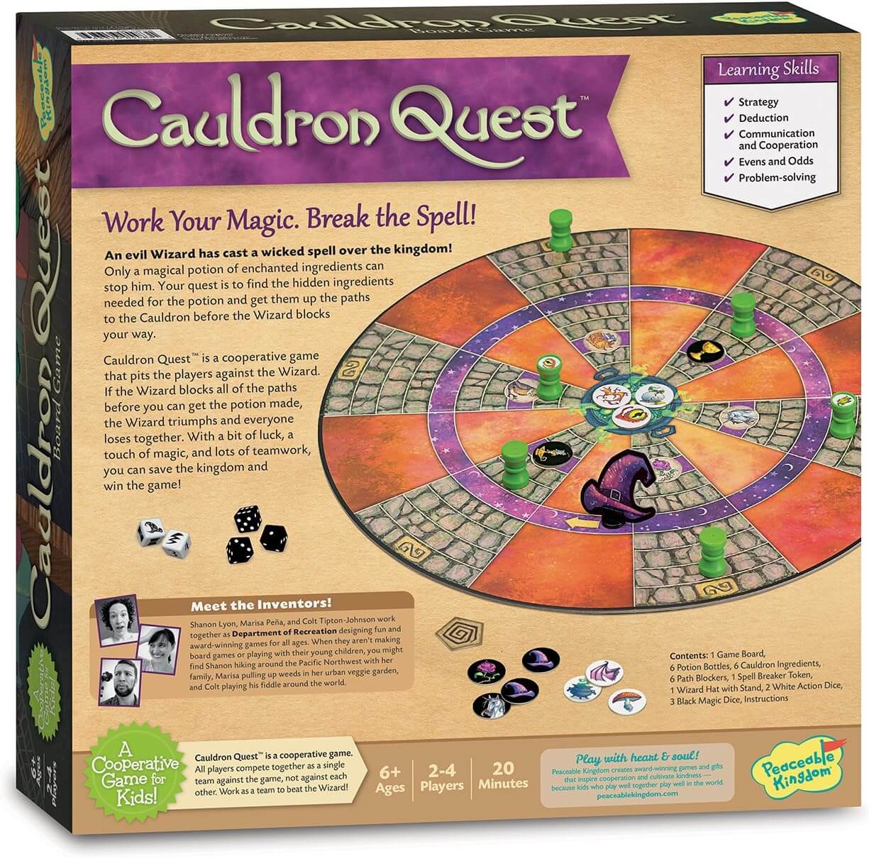 Peaceable Kingdom Cauldron Quest Cooperative Potions and Spells Game for Kids