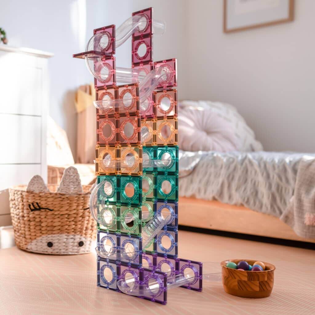 Connetix Magnetic Tiles 106 Piece Pastel Ball Run