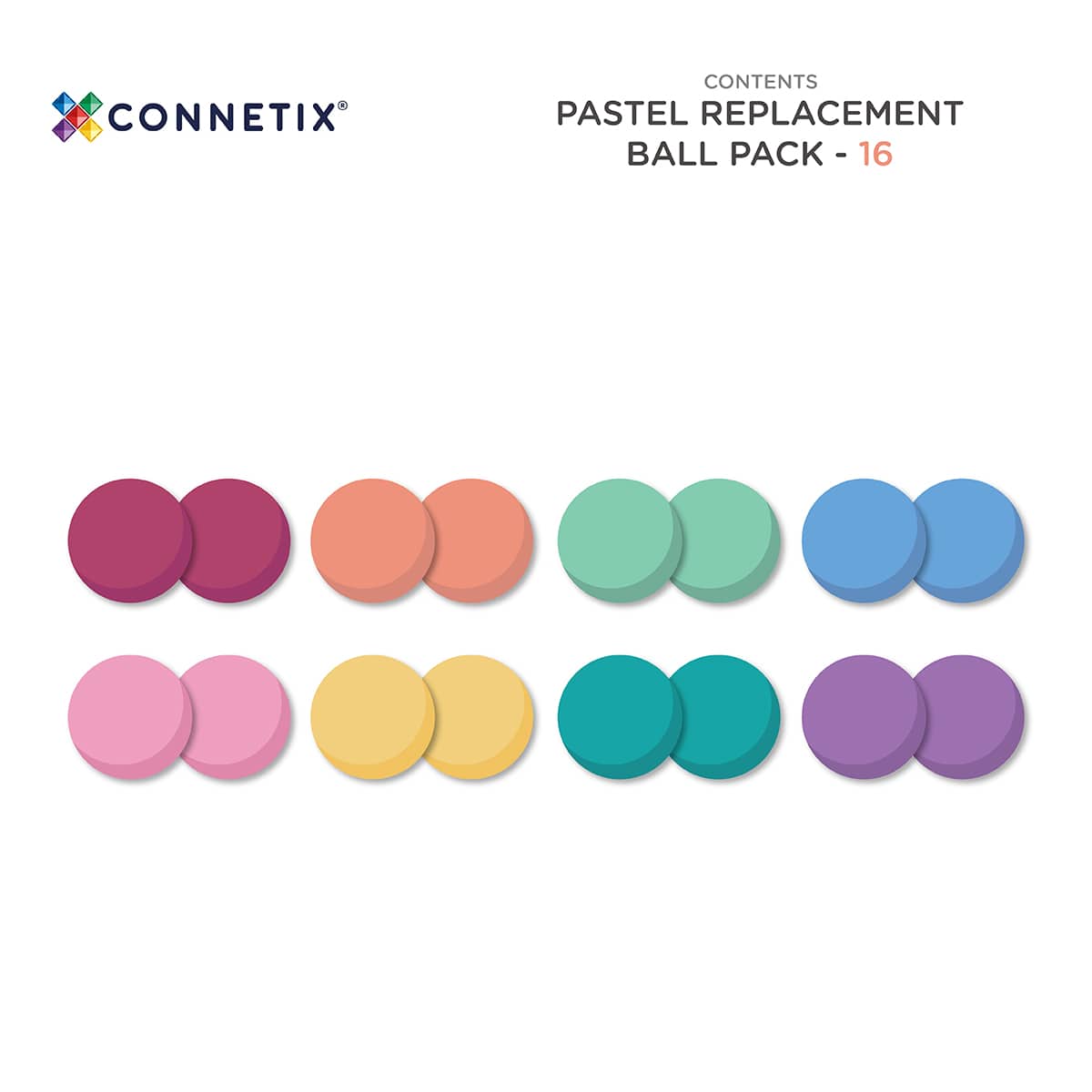 Connetix Balls - 16 pcs - Pastel Replacement