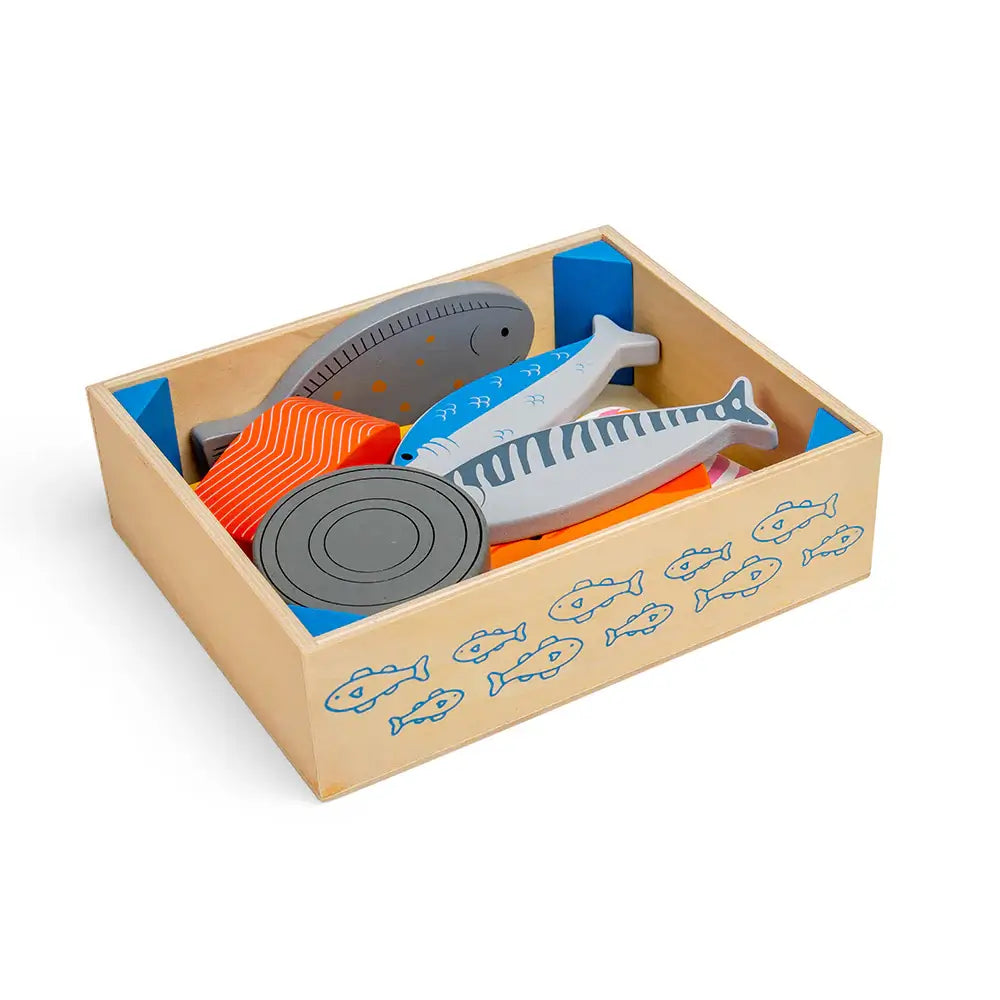 Fish Crate Wooden Play Food