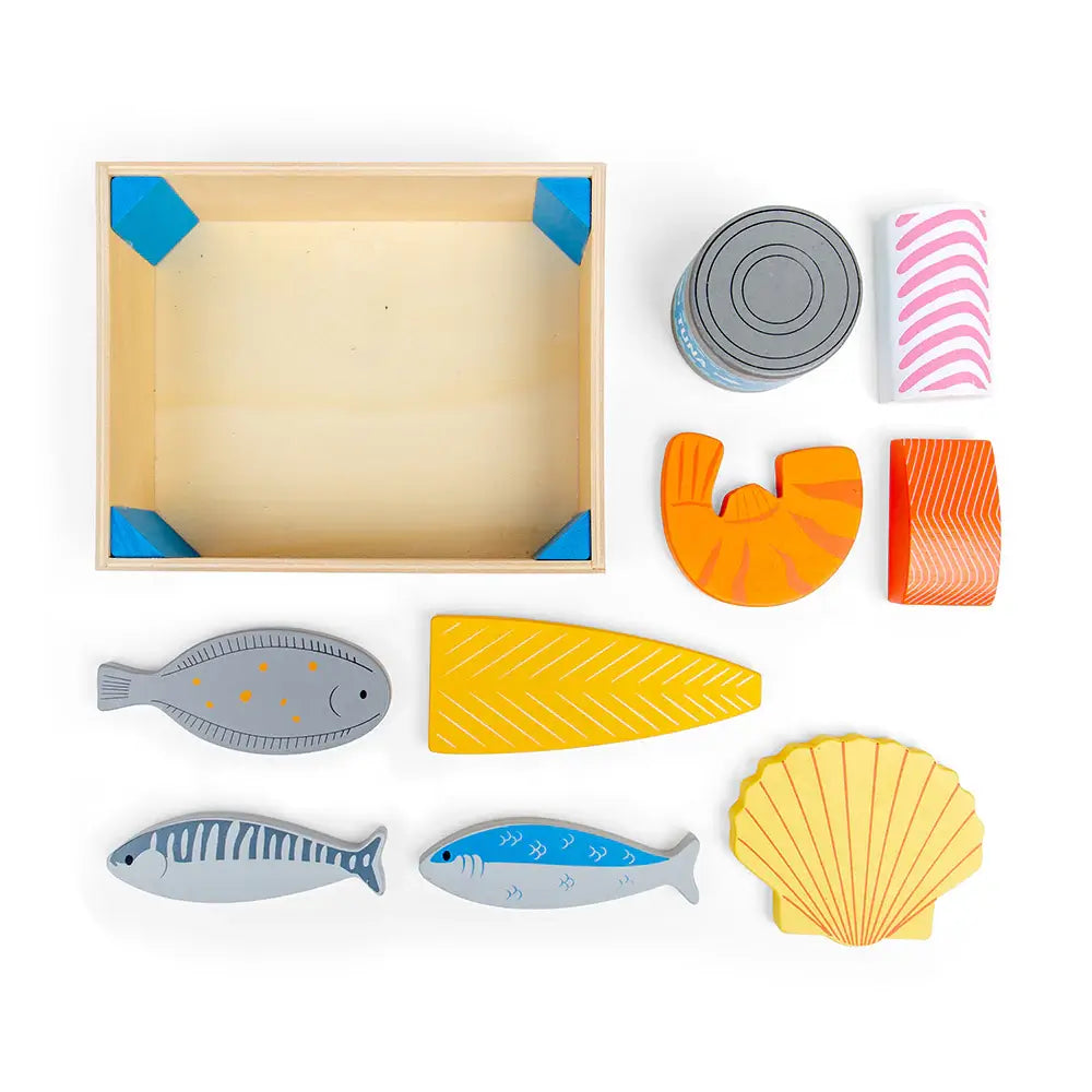 Fish Crate Wooden Play Food