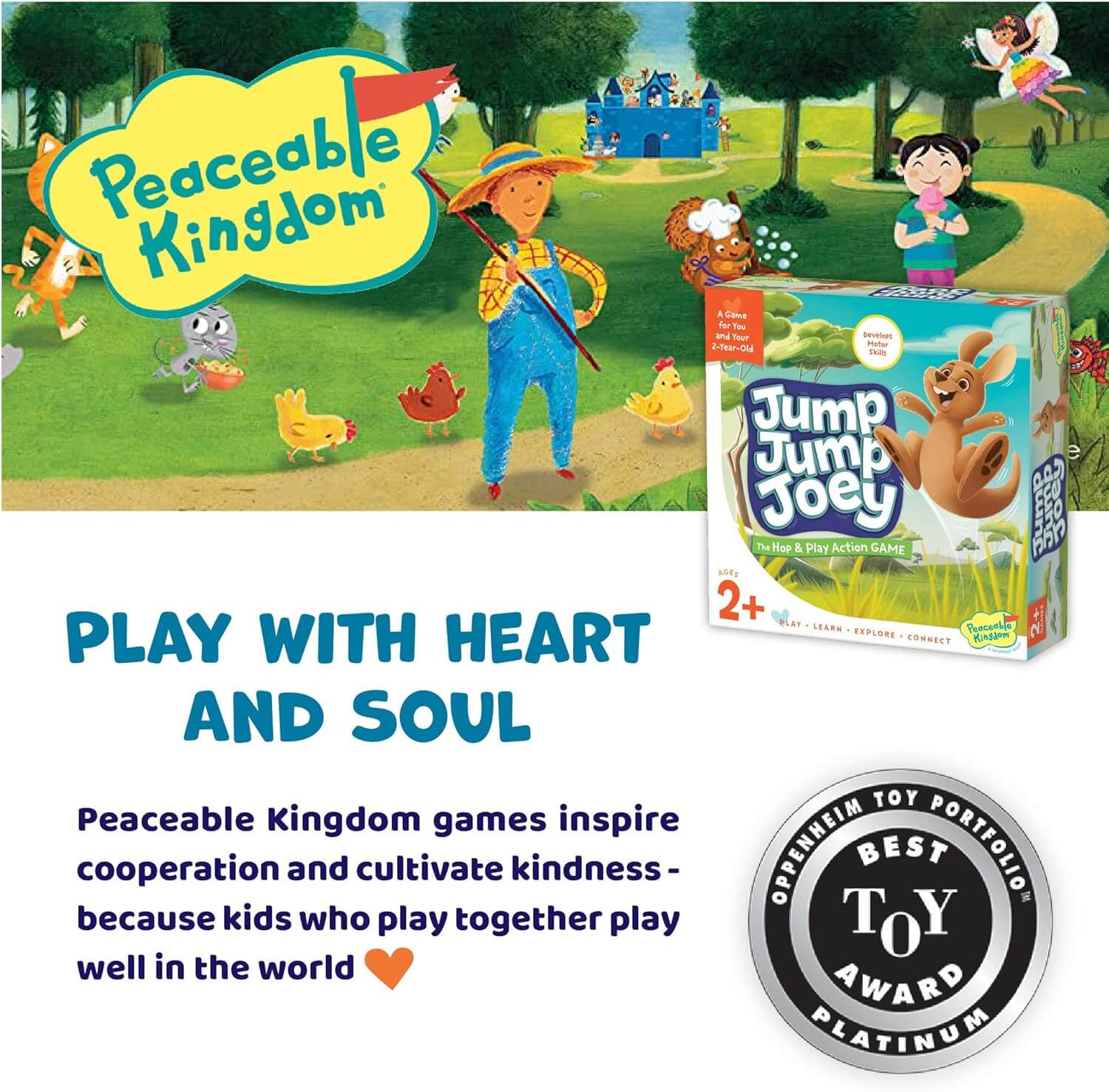 Peaceable Kingdom Jump Jump Joey First Game for Toddlers Interactive Play with Parent Ages 2+