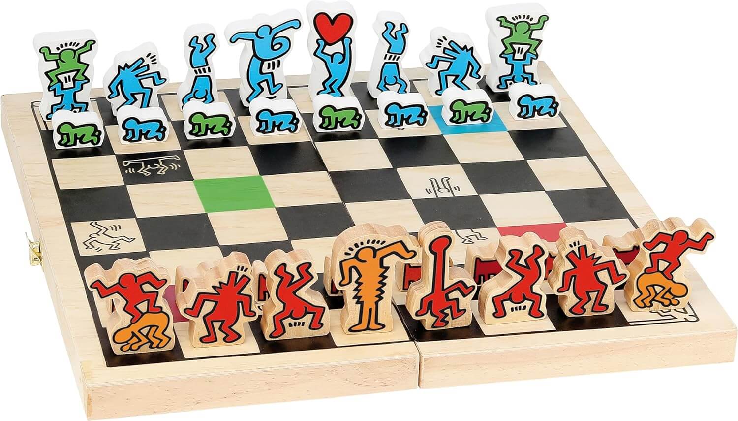 Keith Haring Chess In A Wooden Box