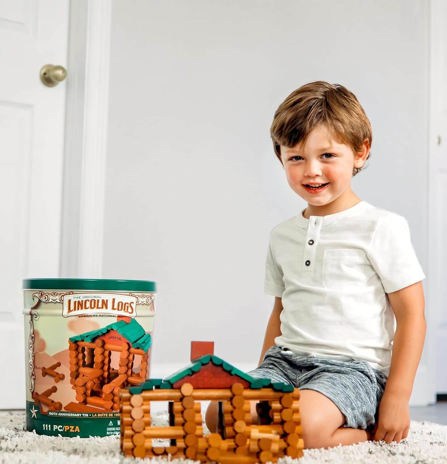 Lincoln Logs 100th Anniversary Tin 111 pieces