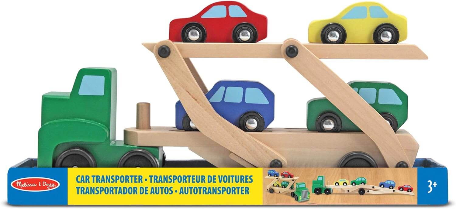 Car Transporter Wooden Toy Truck and Cars Set Melissa & Doug