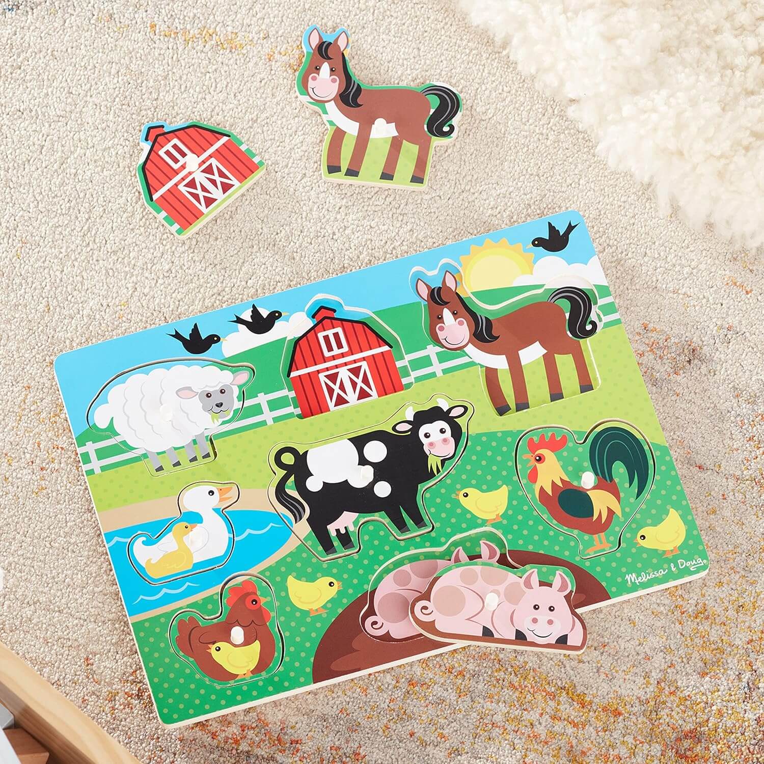 3 Peg Boards for Children - Farm Animals, Safari & Vehicles