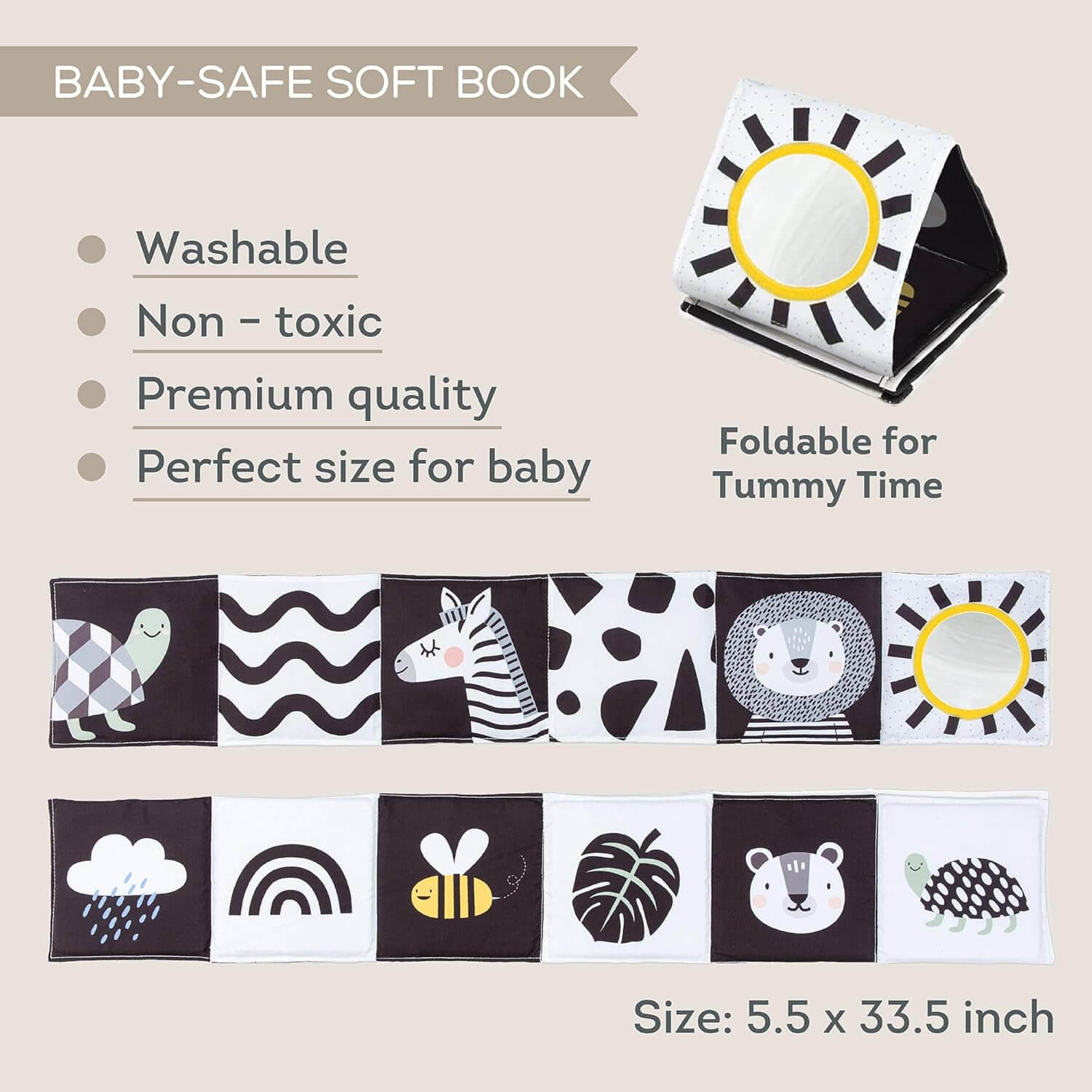 Savannah Black and White Baby Pram Book