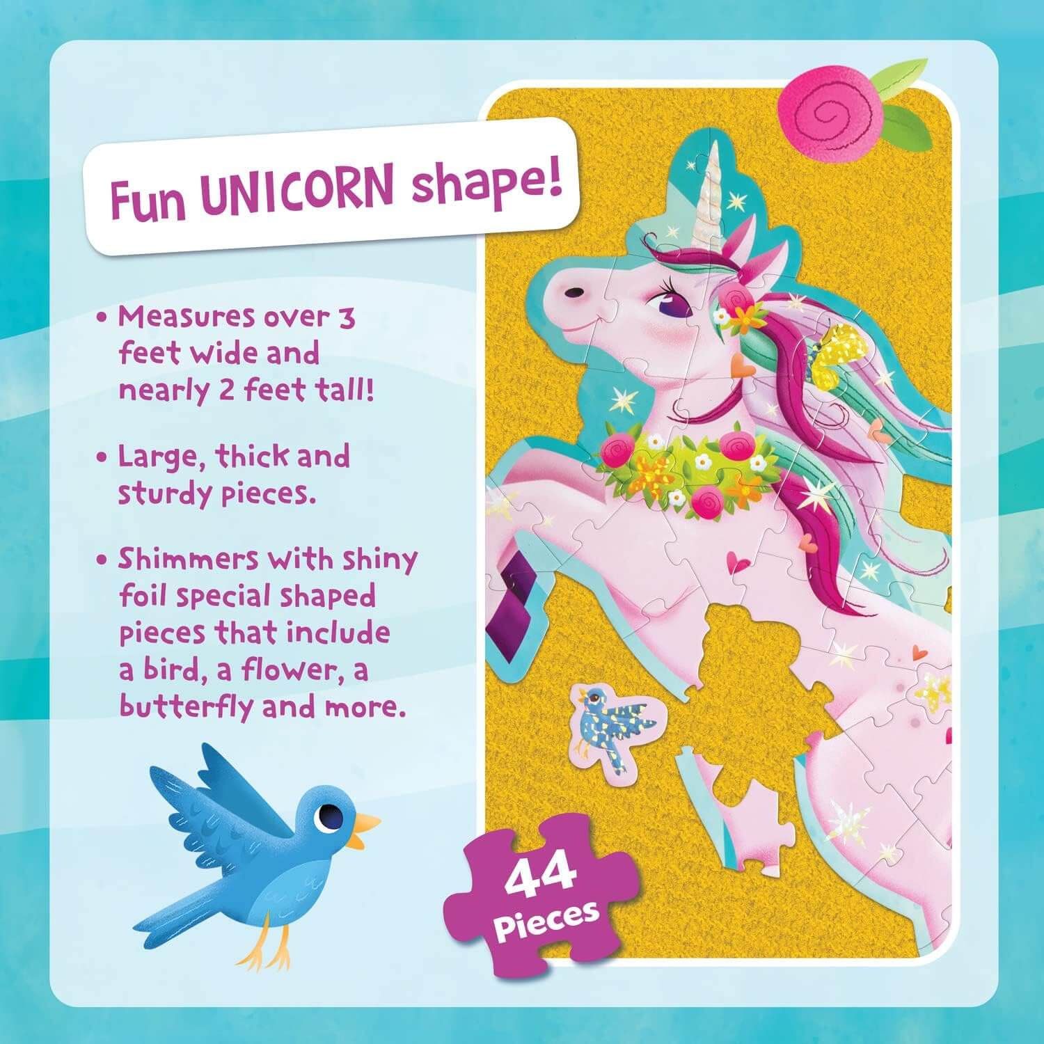 Shimmery Unicorn Giant Floor Jigsaw Puzzle