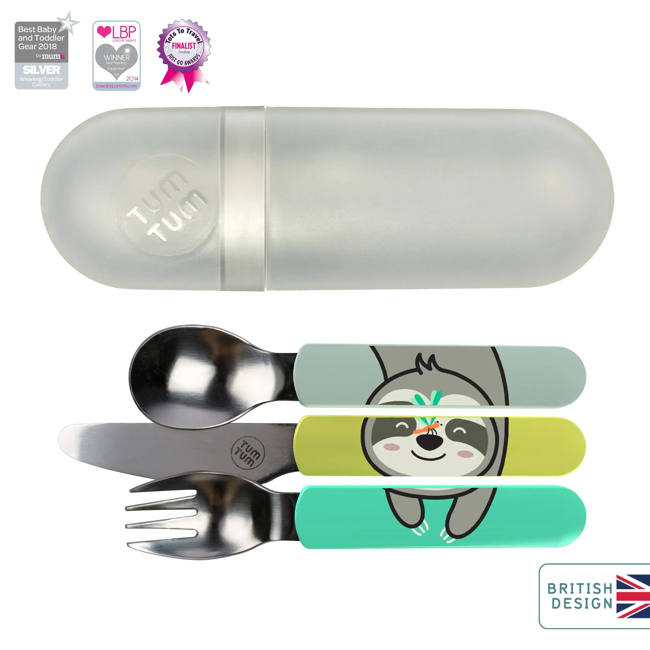 Easy Scoop Toddler Cutlery with Travel Case, Stanley Sloth