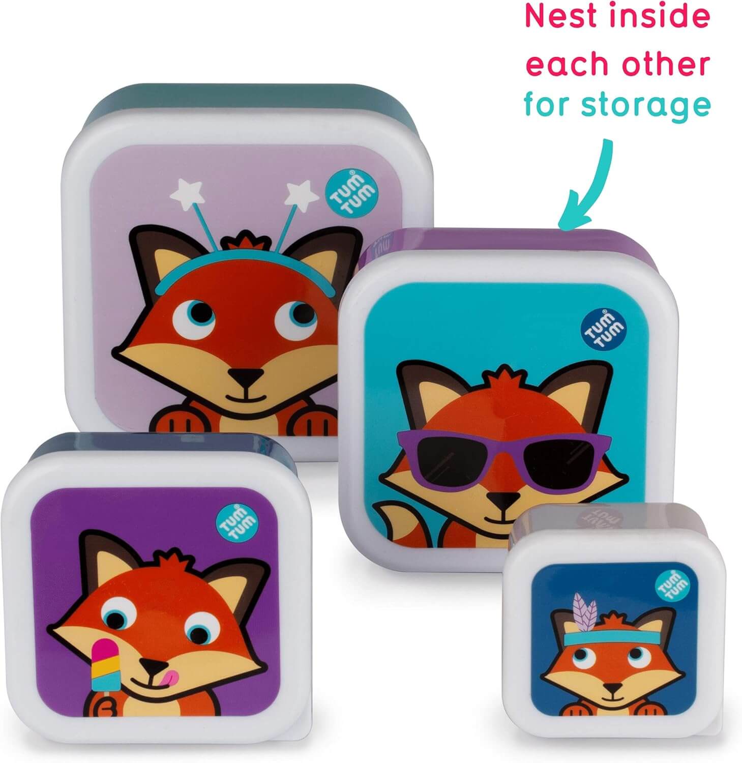 TUM TUM Nesting Snack Pots - Fox – Set of 4