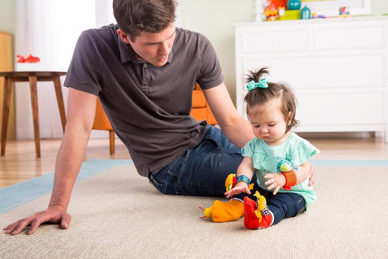 Lamaze Baby Foot and Wrist Rattle Set