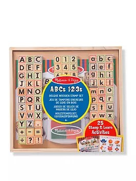 Melissa & Doug Deluxe Wooden Stamp Set ABC 123