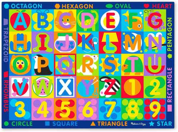 Melissa & Doug Jumbo ABC 123 Rug, Multi Colour