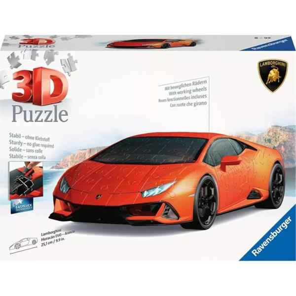 Ravensburger Orange Lamborghini Huracan | 3D Puzzle | 108 Pieces