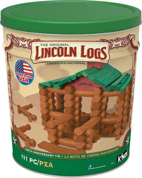 Lincoln Logs 100th Anniversary Tin 111 pieces