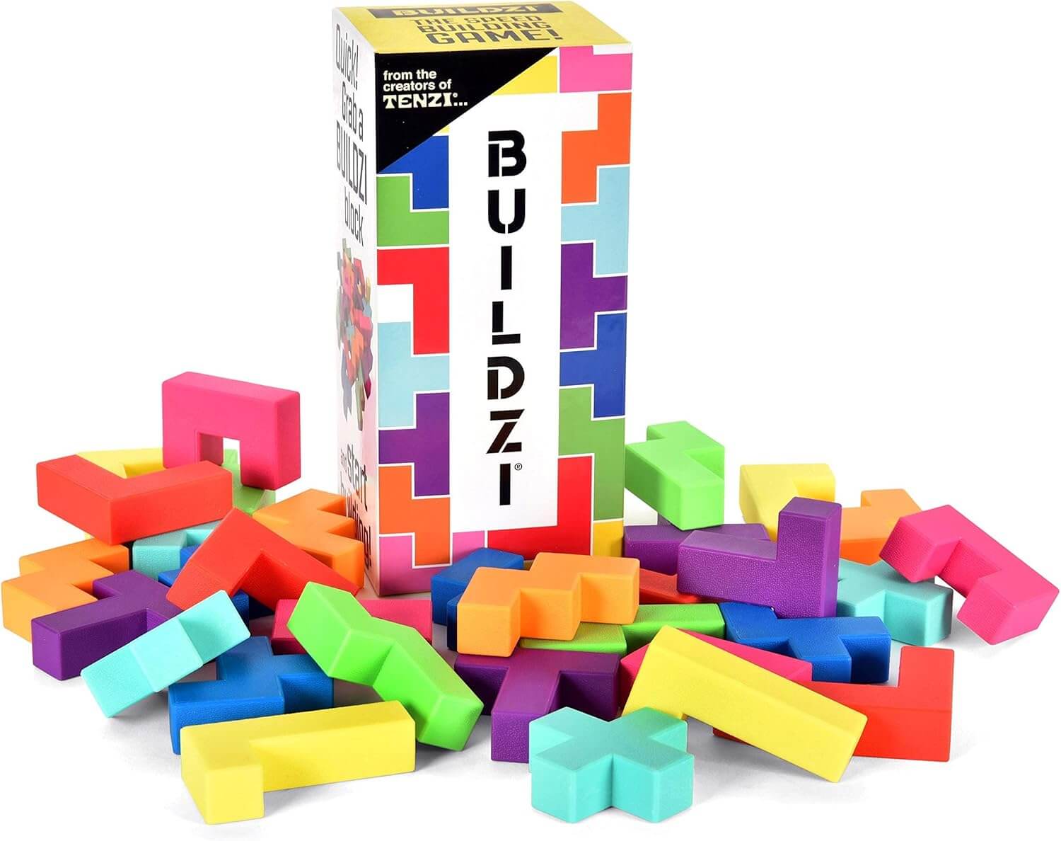 Buildzi | Speed Stacking Game | Ages 6+ | 2-4 Players | 10 Minutes Playing Time