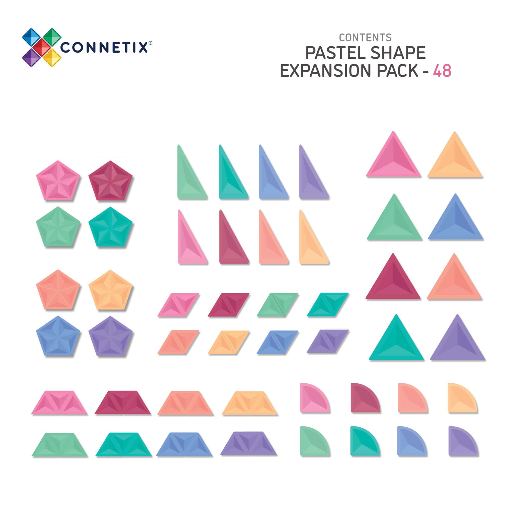 Connetix Pastel Shape Expansion Pack 48 pc