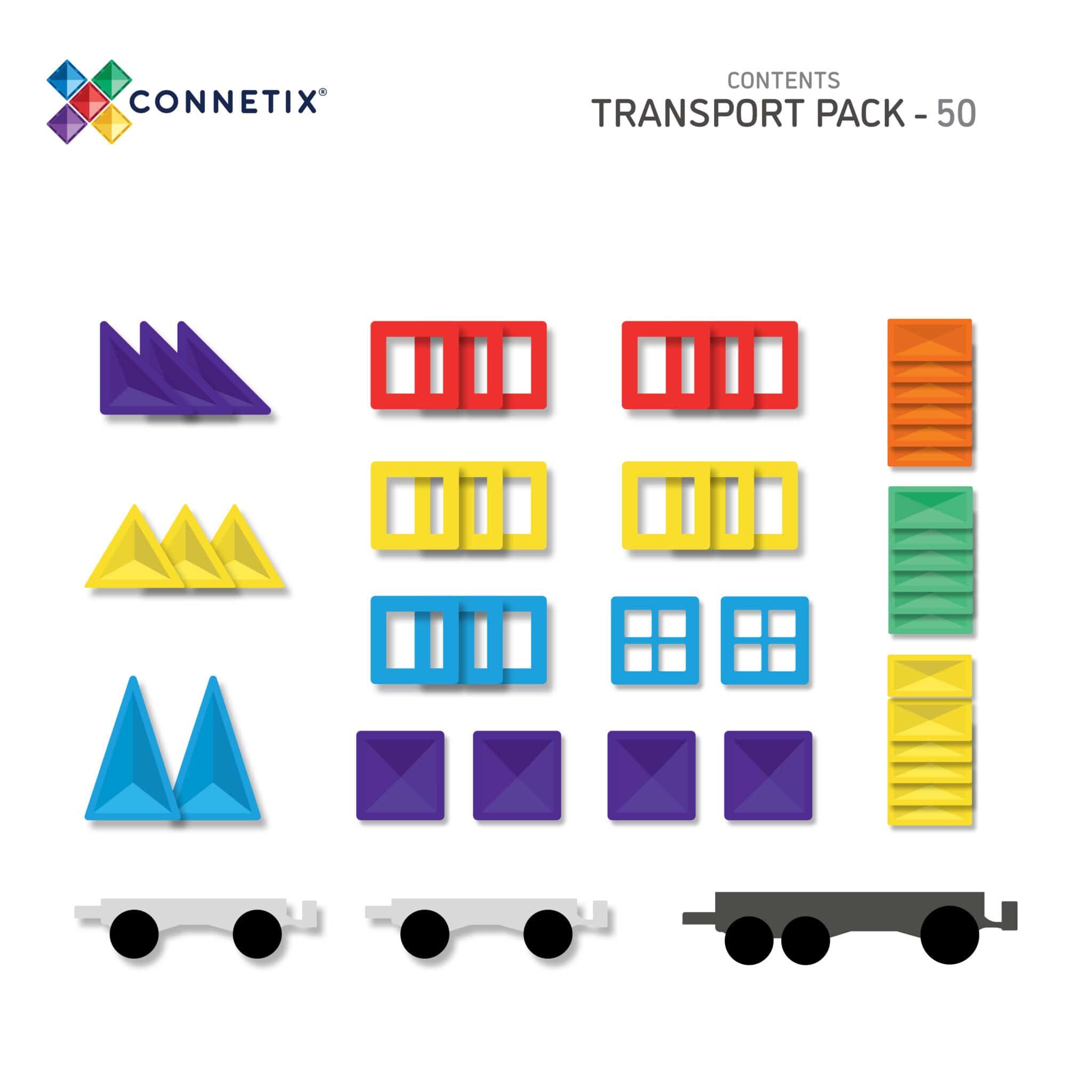 Connetix Rainbow Transport Pack 50 pieces