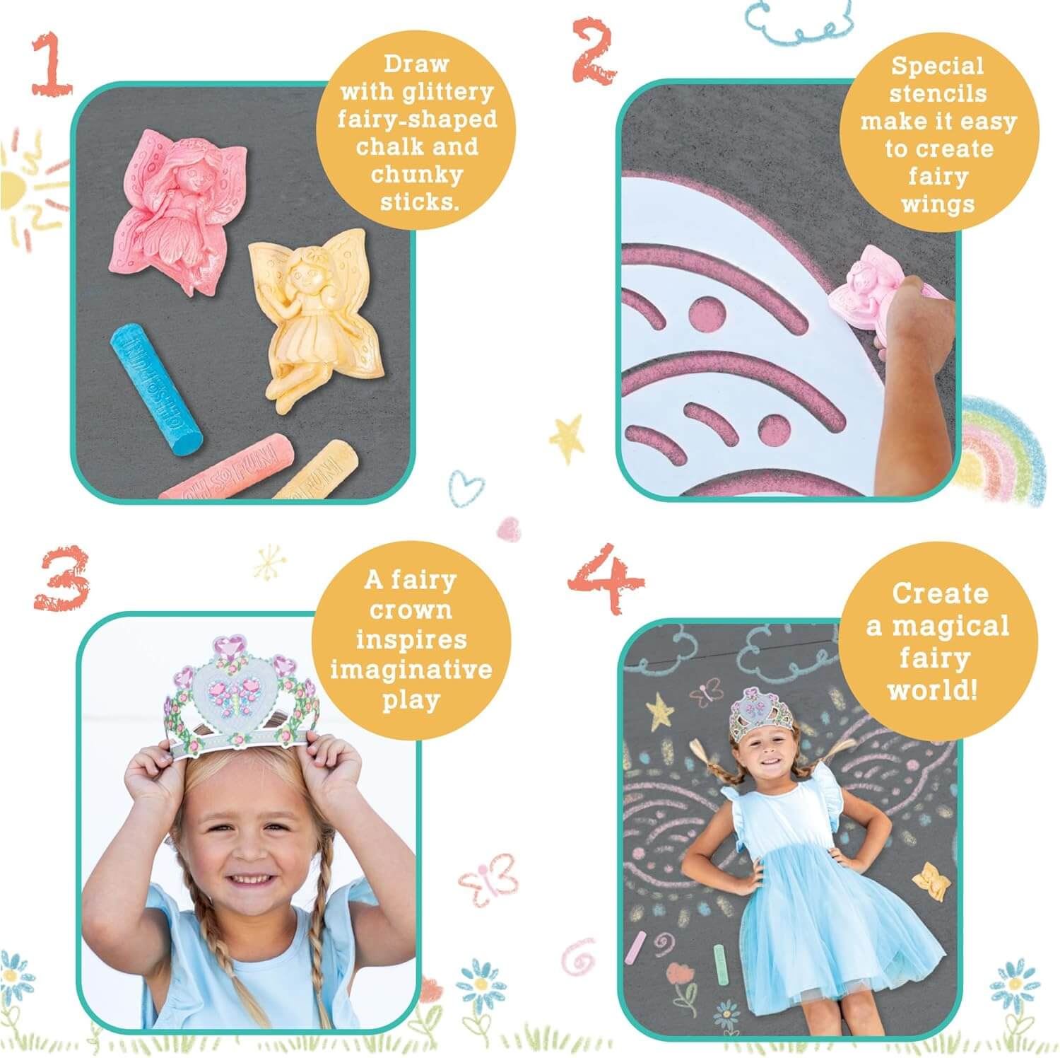 Oh So Fun! Fairy Sidewalk Chalk Set