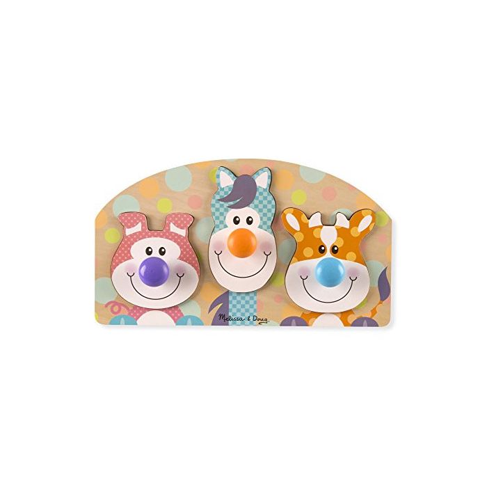 First Play Wooden Jumbo Knob Farm Animal Puzzle