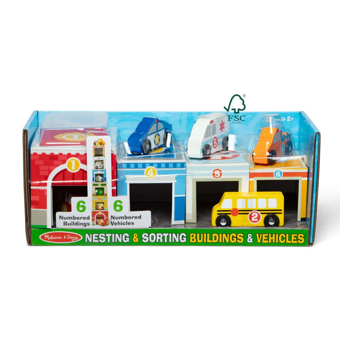 Nesting & Sorting Buildings & Vehicles Melissa & Doug