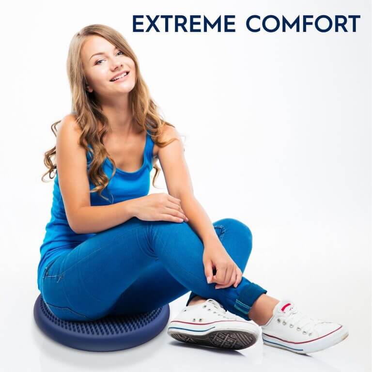 Wiggle Antimicrobial Seat Sensory Cushion – Blue 27cm – Flexible Alternative Seating – By Bouncyband