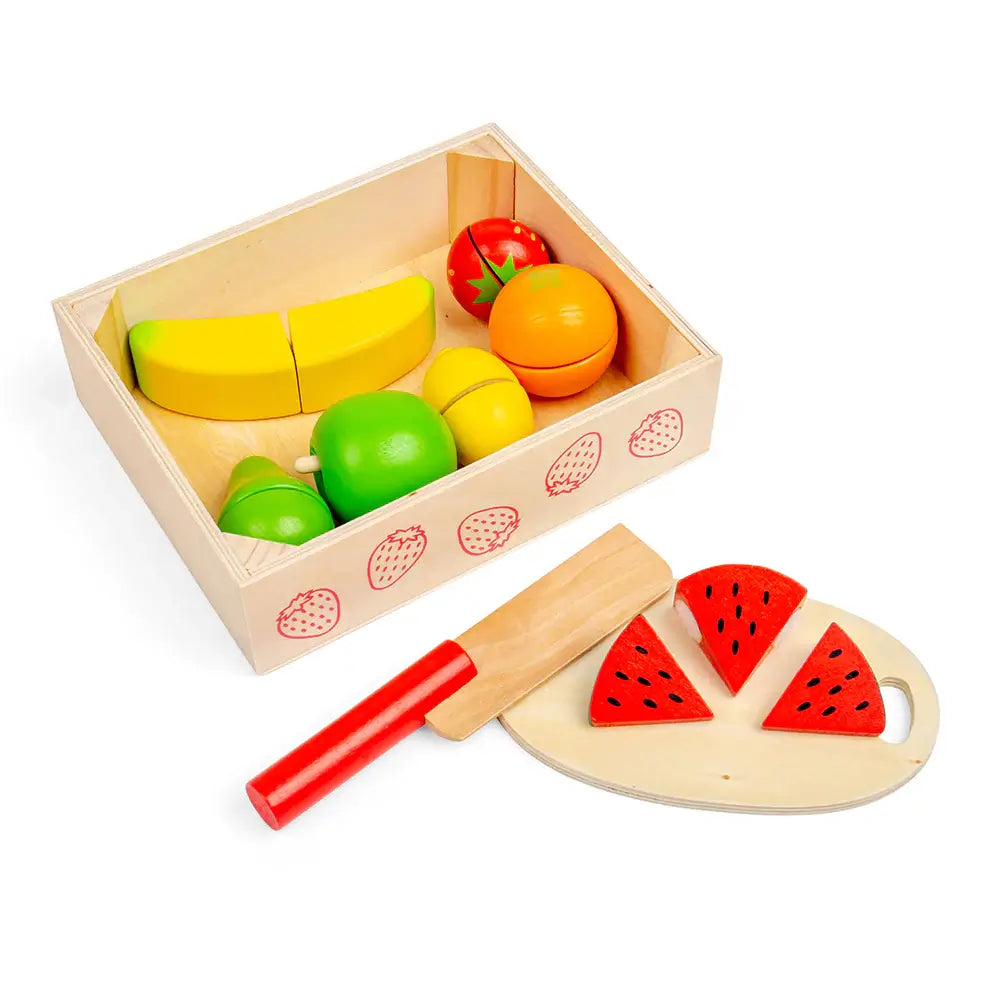 Cutting Fruit Crate Wooden Play Food