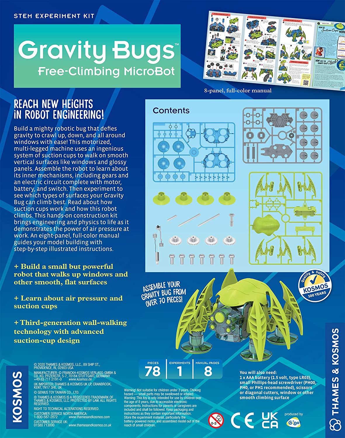 Gravity Bugs Free Climbing MicroBot