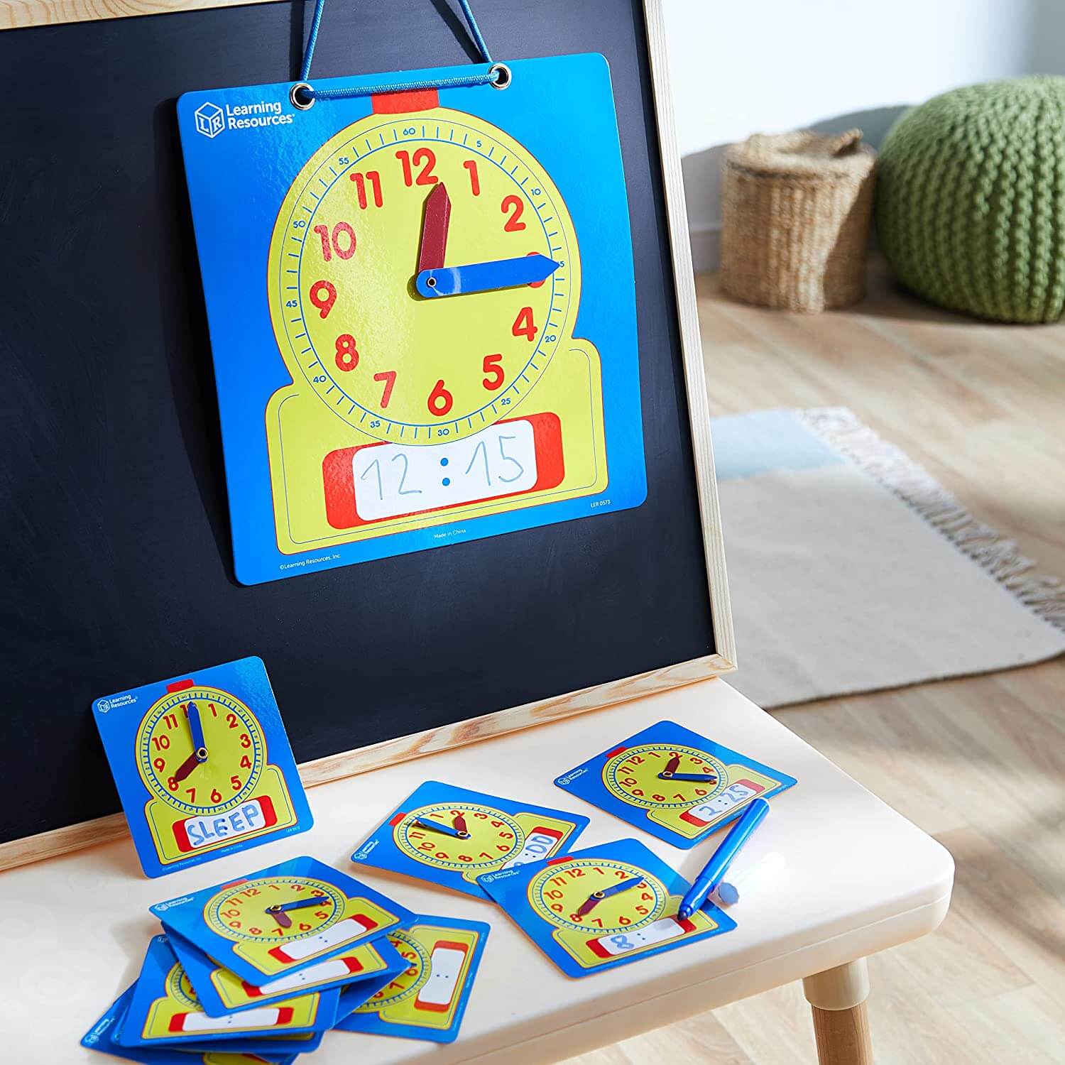 Write On Wipe Off Classroom Clock Set - Learning Resources