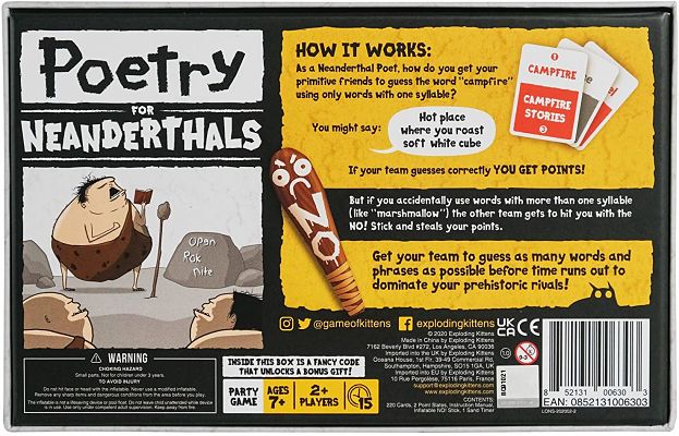 Poetry For Neanderthals a Party Game by Exploding Kittens