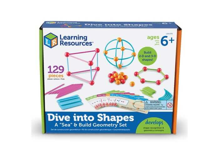 Learning Resources Dive into Shapes! A "Sea" and Build Geometry Set