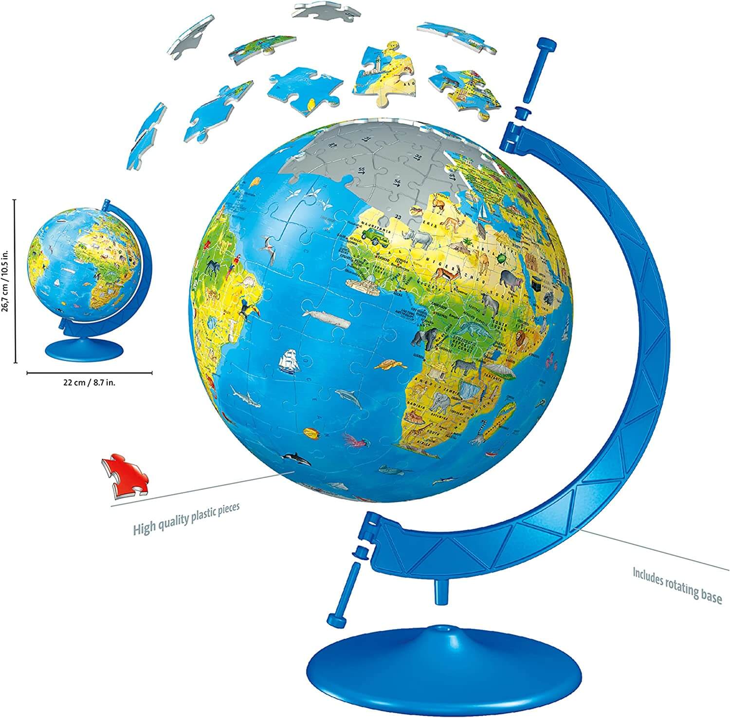 Ravensburger children's 3d deals world globe puzzle