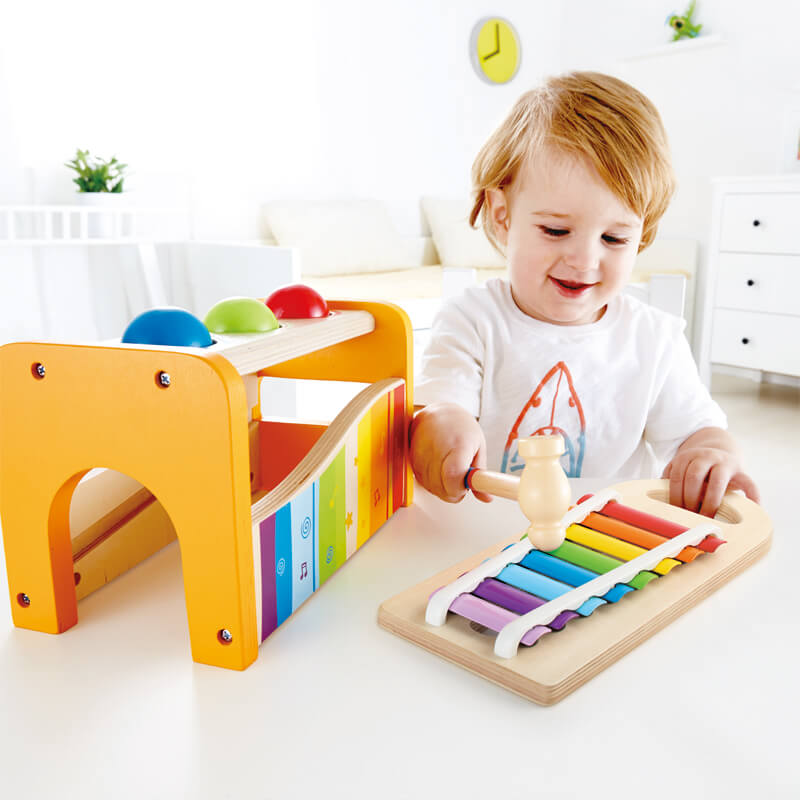 Hape Pound & Tap Bench With Slide Out Xylophone