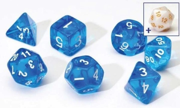 Translucent Blue Resin Dice Set