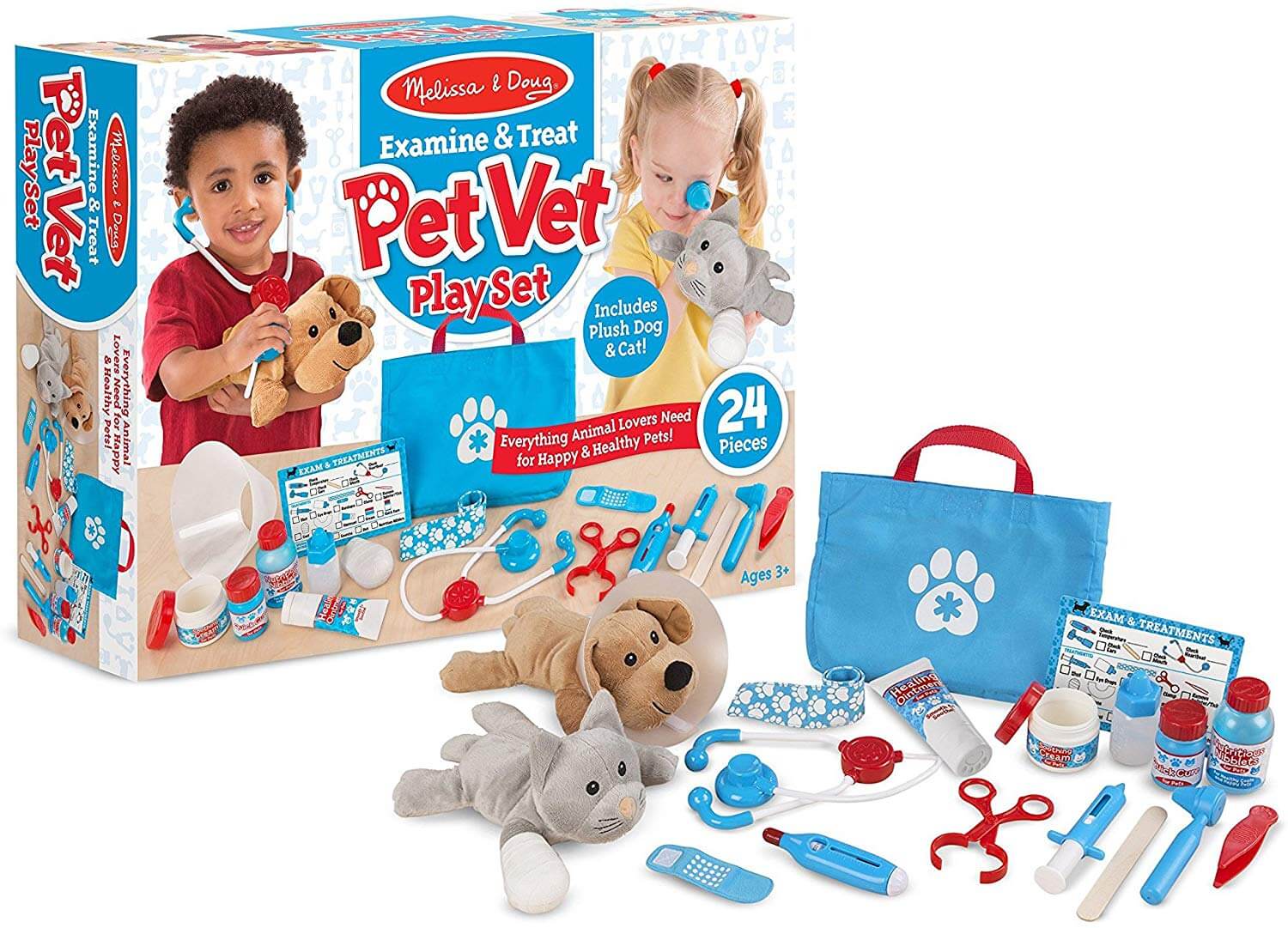 Melissa and doug examine and treat pet vet hot sale set