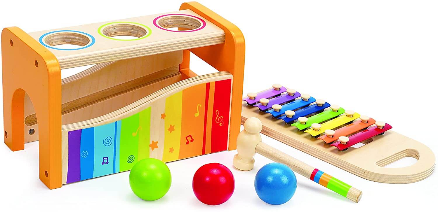 Hape Pound & Tap Bench With Slide Out Xylophone